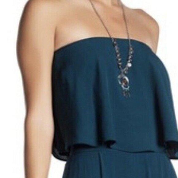 Free People Flowy Strapless Tube Top Turquoise - Size Small - Picture 1 of 4